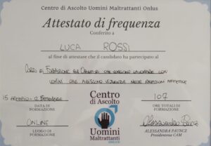 Luca Rossi - psicologo - attestati - diplomi